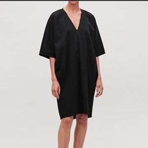 COS black oversized kimono style dress sateen S